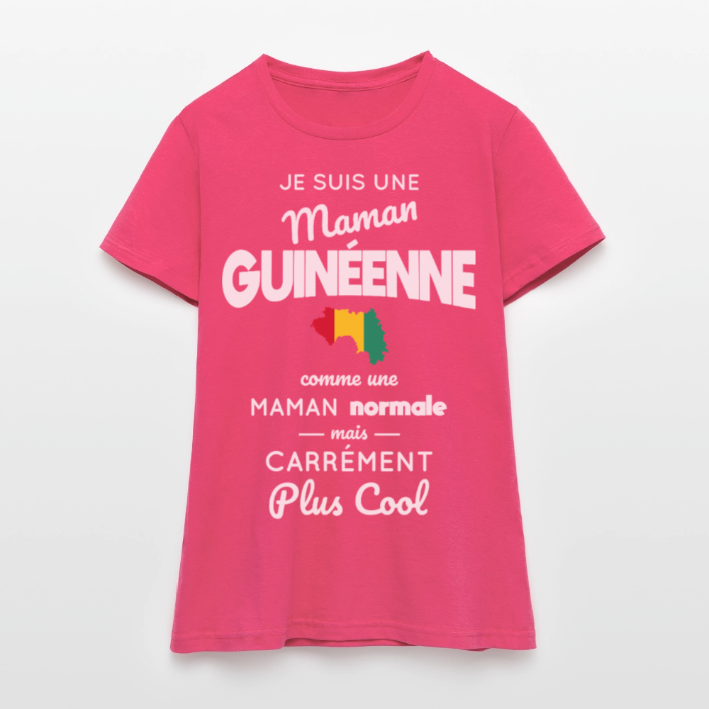 T-shirt Femme - Maman Guinéenne plus cool - rose azalée