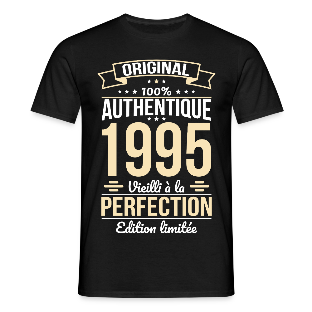 T-shirt Homme - Anniversaire 30 Ans - Original 1995 - noir