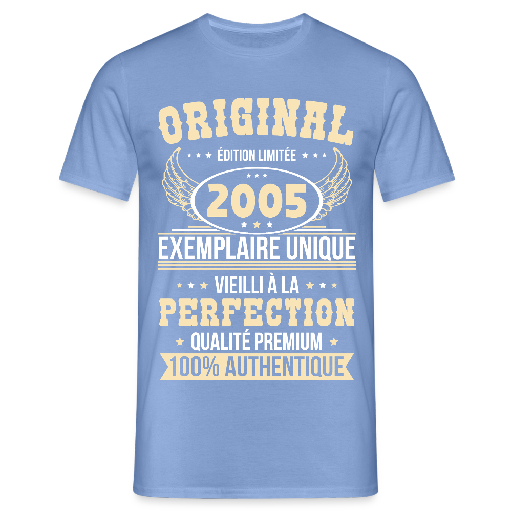 T-shirt Homme - Anniversaire 20 Ans - Original 2005 - carolina blue