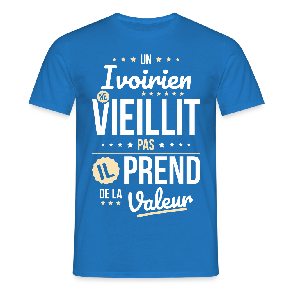T-shirt Homme - Un Ivoirien ne vieillit pas - bleu royal