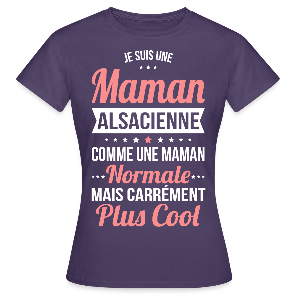T-shirt Femme - Maman Alsacienne plus cool - violet foncé