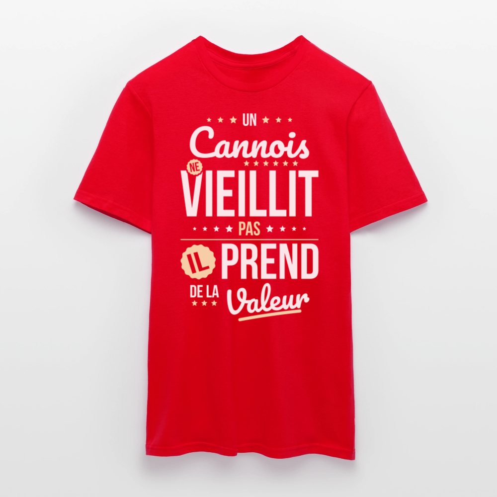 T-shirt Homme - Un Cannois ne vieillit pas - rouge