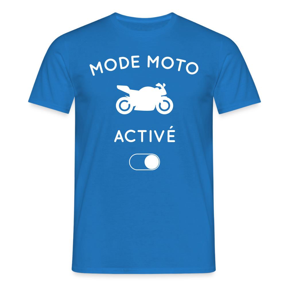 T-shirt Homme - Mode moto activé - bleu royal