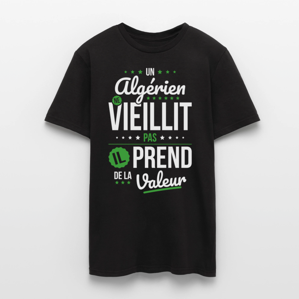 T-shirt Homme - Un Algérien ne vieillit pas - noir