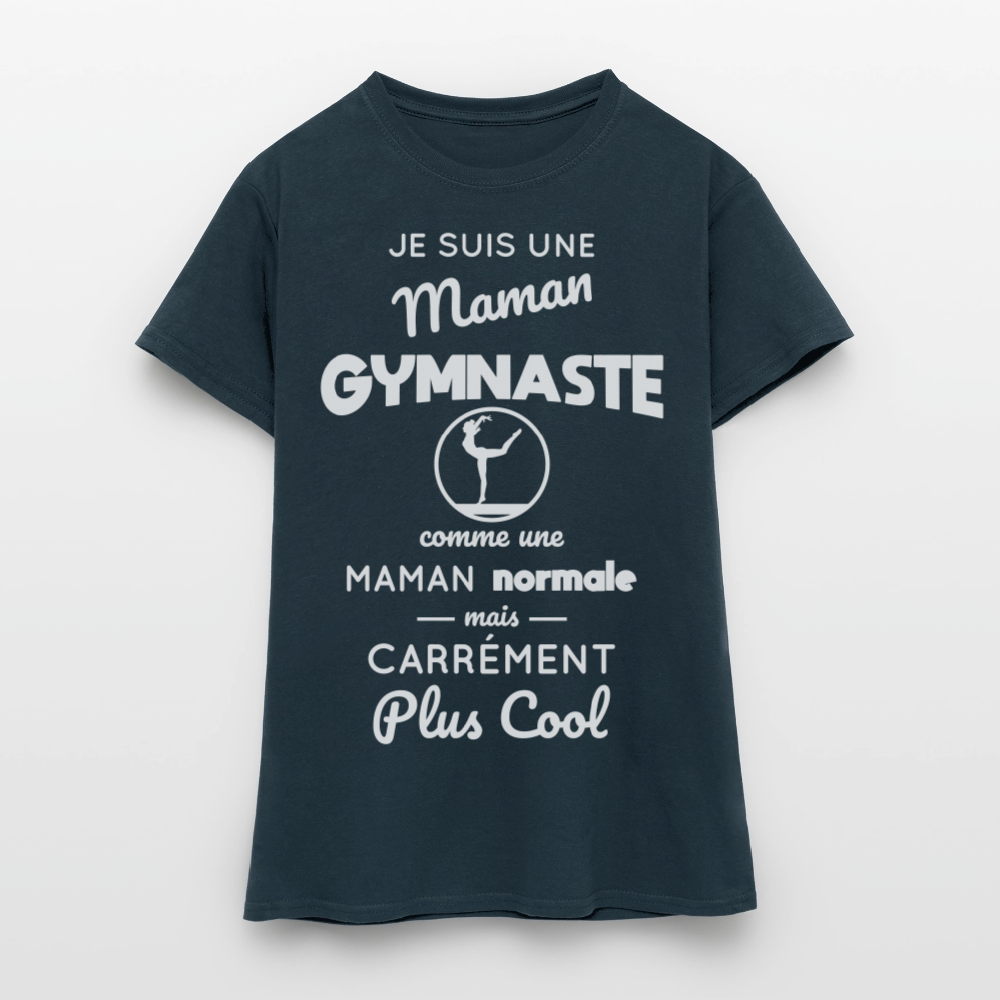 T-shirt Femme - Maman gymnaste plus cool - marine