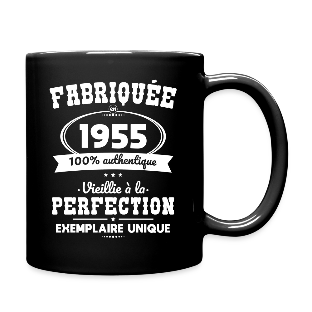 Mug uni - Anniversaire 70 Ans - Fabriquée en 1955 - noir