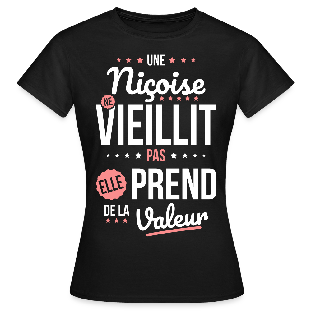 T-shirt Femme - Une Niçoise ne vieillit pas - noir