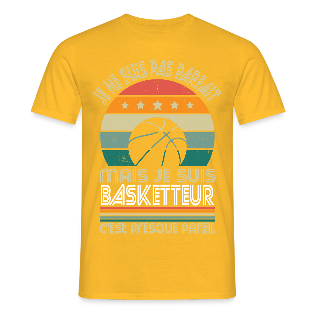 T-shirt Homme - Je ne suis pas parfait mais je suis Basketteur - jaune