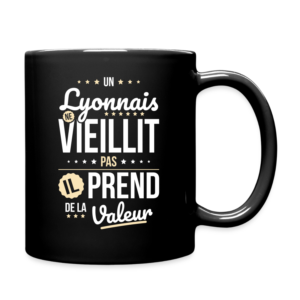 Mug uni - Un Lyonnais ne vieillit pas - noir