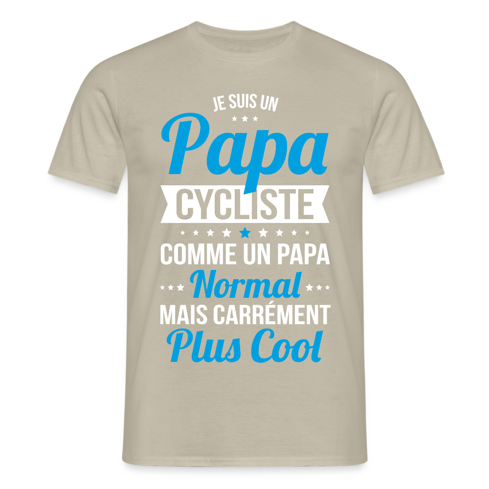 T-shirt Homme - Papa cycliste plus cool - beige sable