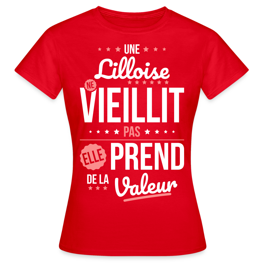 T-shirt Femme - Une Lilloise ne vieillit pas - rouge