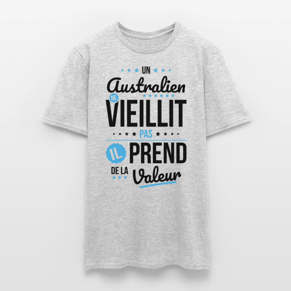 T-shirt Homme - Un Australien ne vieillit pas - gris chiné