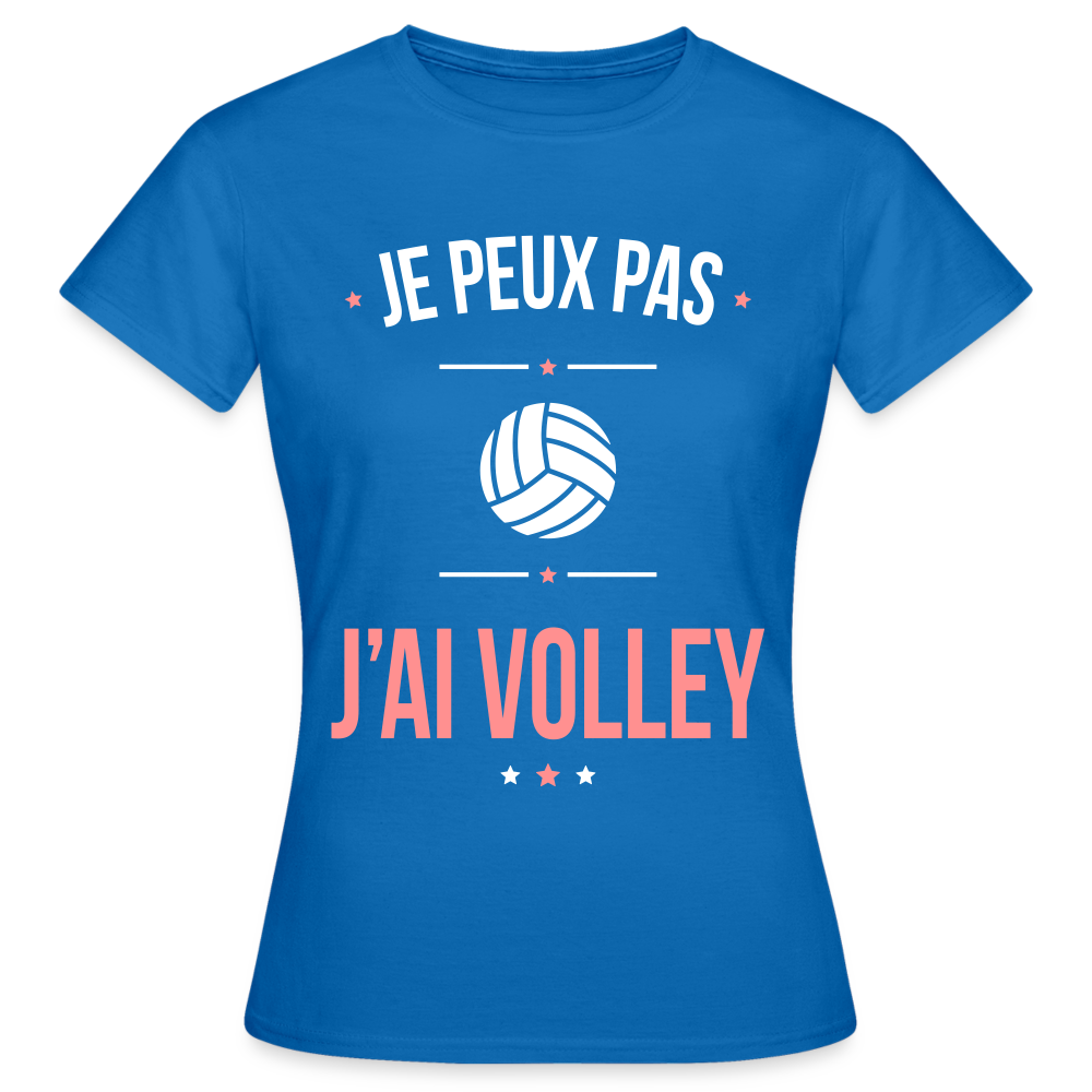 T-shirt Femme - Je peux pas j'ai Volley - bleu royal