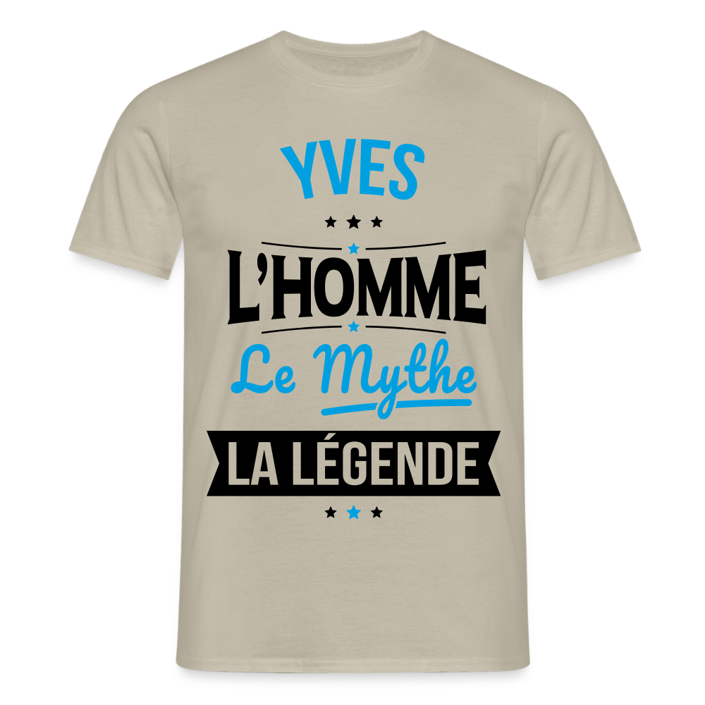 T-shirt Homme - Yves - l'Homme - le Mythe - la Légende - beige sable