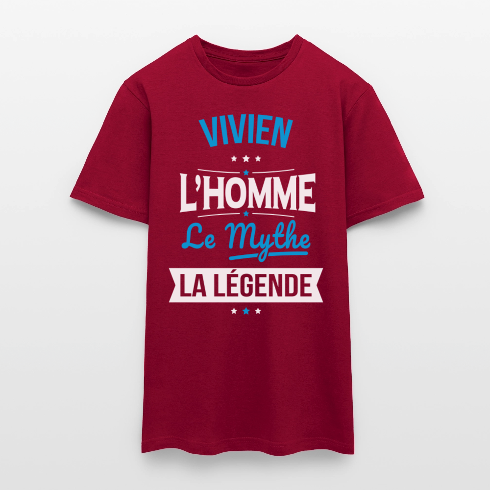 T-shirt Homme - Vivien - l'Homme - le Mythe - la Légende - rouge brique
