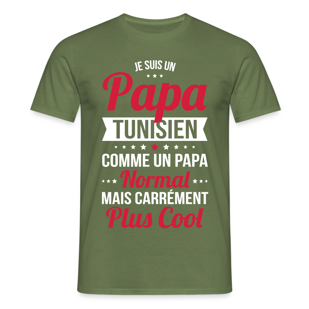 T-shirt Homme - Papa Tunisien Plus Cool - vert militaire