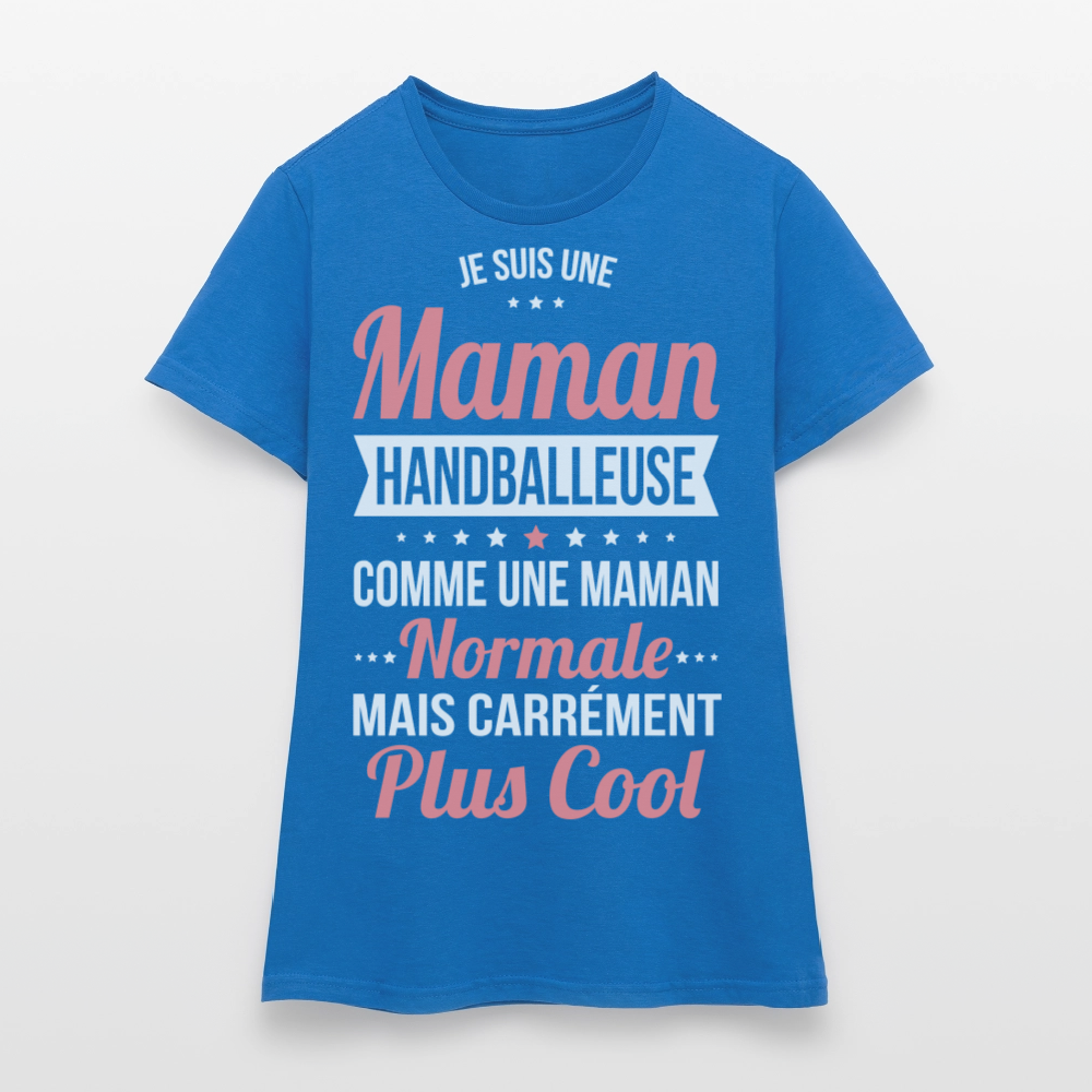 T-shirt Femme - Maman handballeuse plus cool - bleu royal