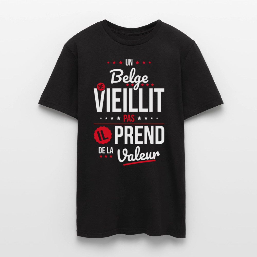 T-shirt Homme - Un Belge ne vieillit pas - noir