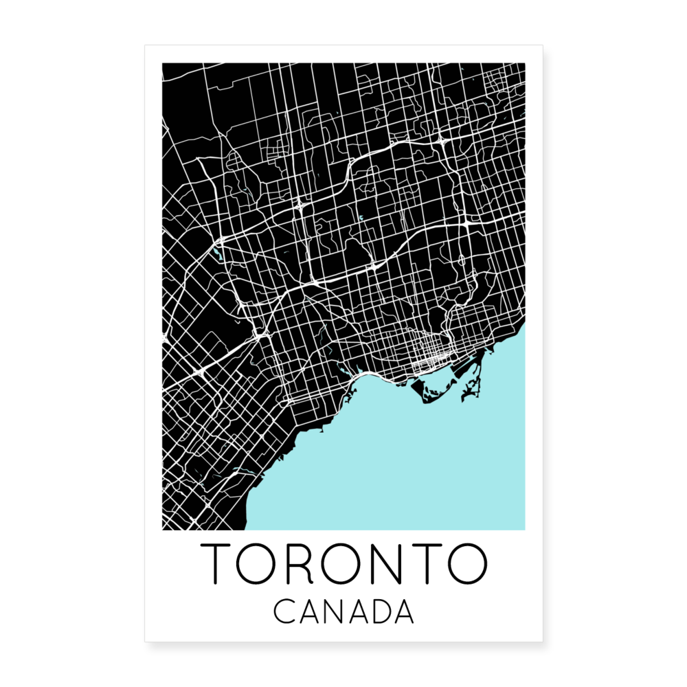 Poster Toronto - Plan Toronto - 60 x 90 cm - blanc