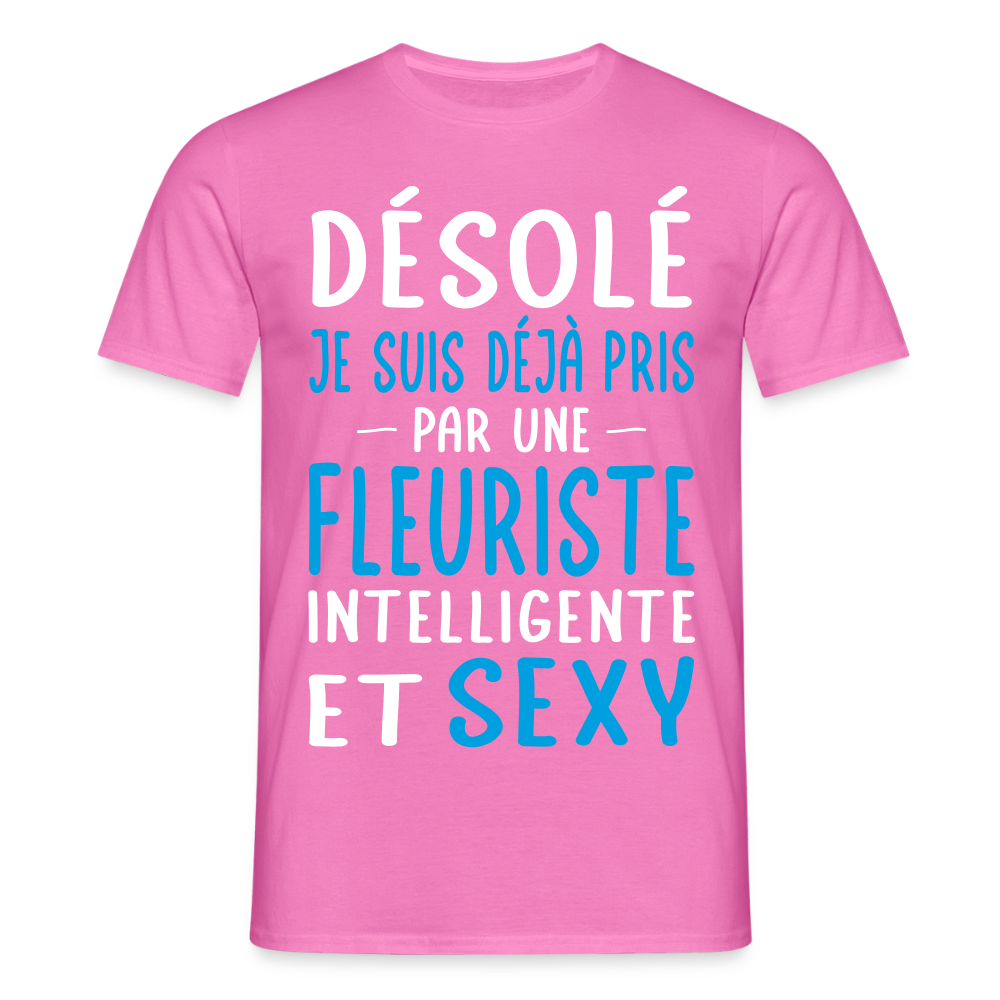 T-shirt Homme - Je suis pris par une fleuriste intelligente et sexy - rose