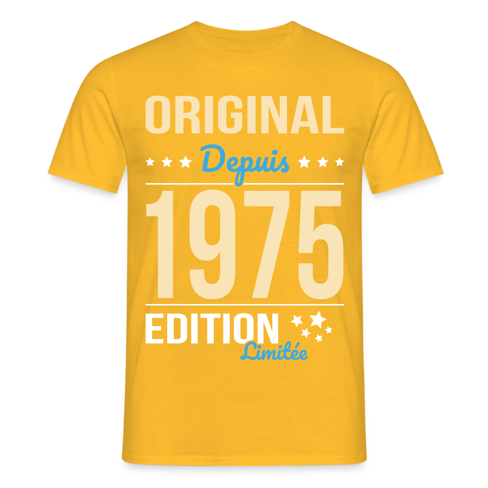 T-shirt Homme - Anniversaire 50 Ans - Original depuis 1975 - jaune