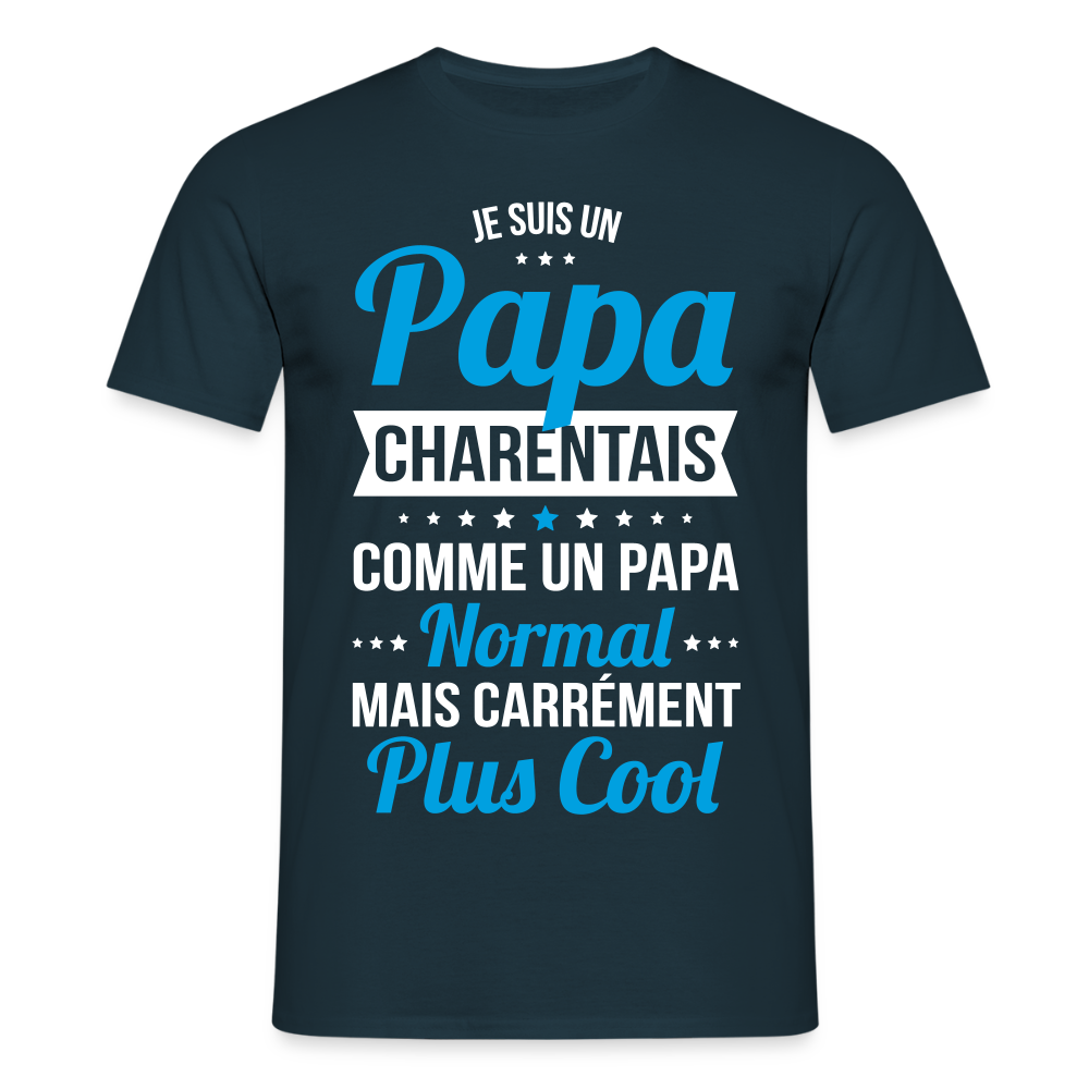 T-shirt Homme - Papa Charentais Plus Cool - marine