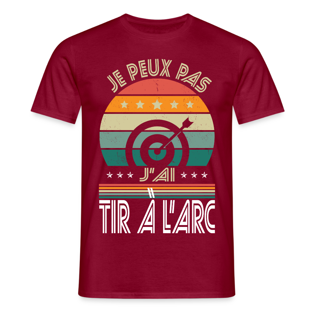 T-shirt Homme - Je peux pas j'ai tir à l'arc - rouge brique