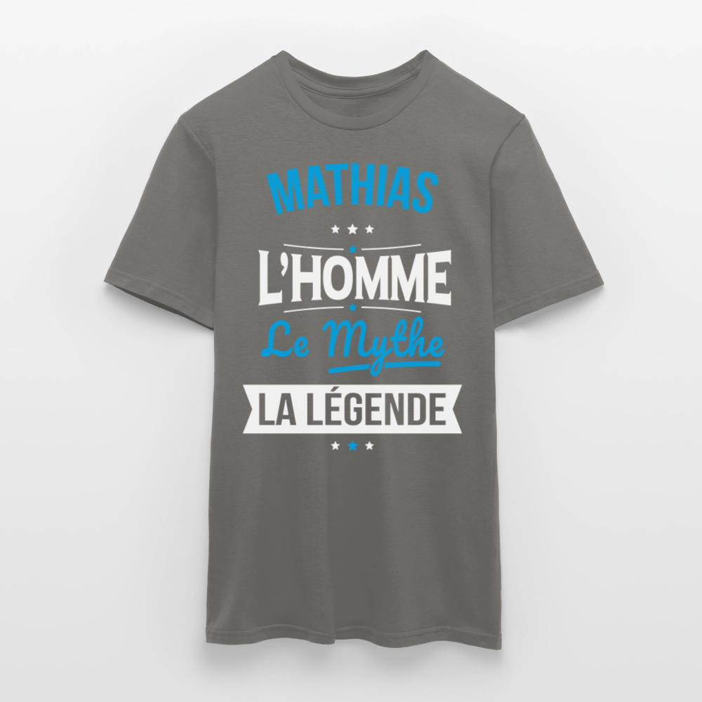 T-shirt Homme - Mathias - l'Homme - le Mythe - la Légende - gris graphite
