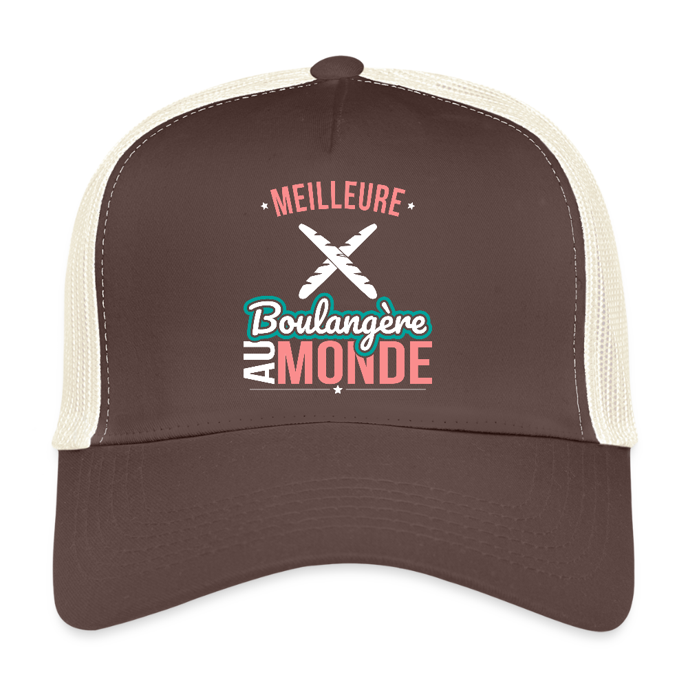 Casquette Trucker - Meilleure boulangère au monde - marron/beige