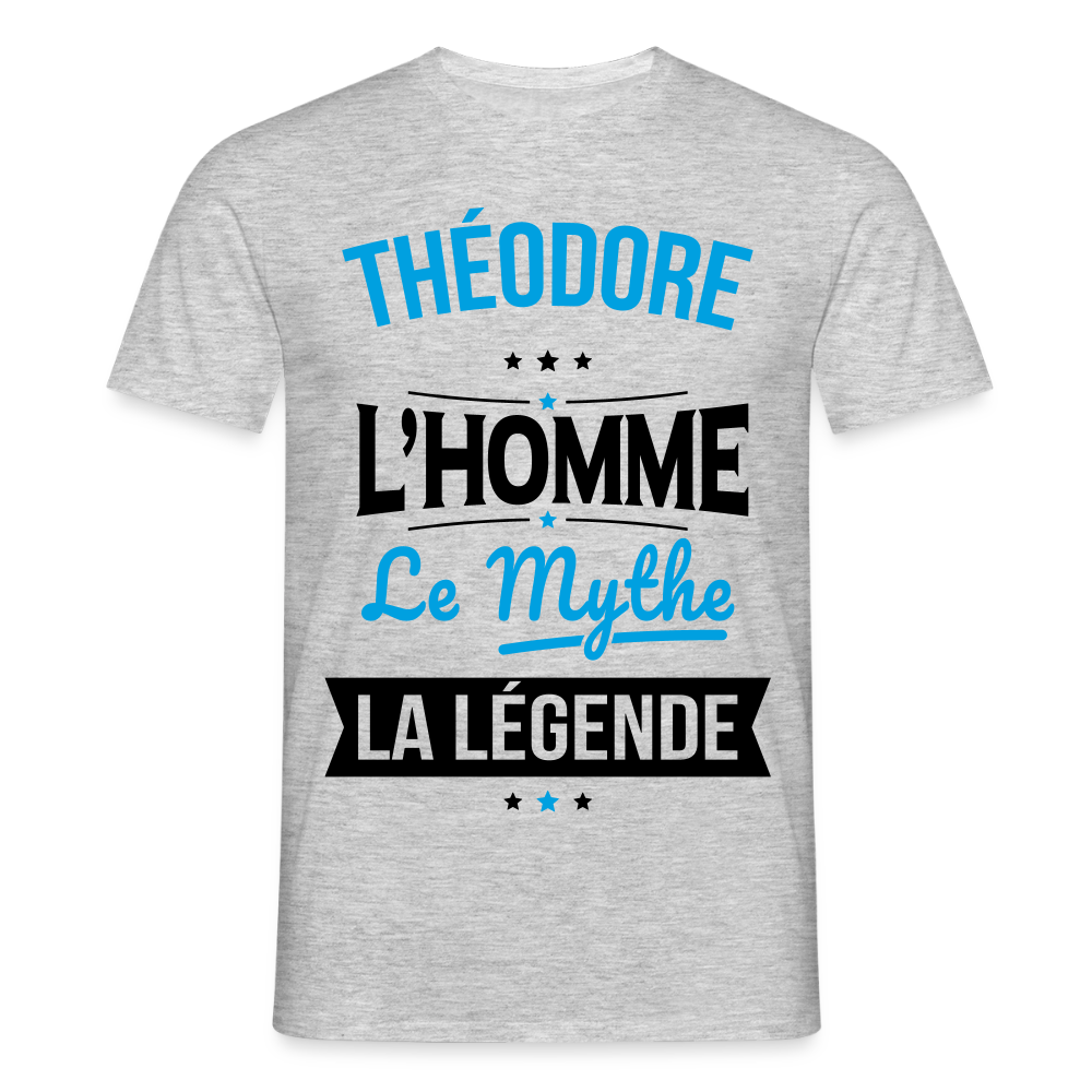 T-shirt Homme - Théodore - l'Homme - le Mythe - la Légende - gris chiné