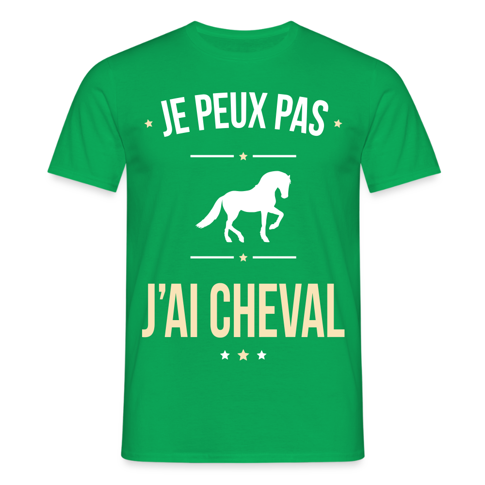 T-shirt Homme - Je peux pas j'ai Cheval - vert