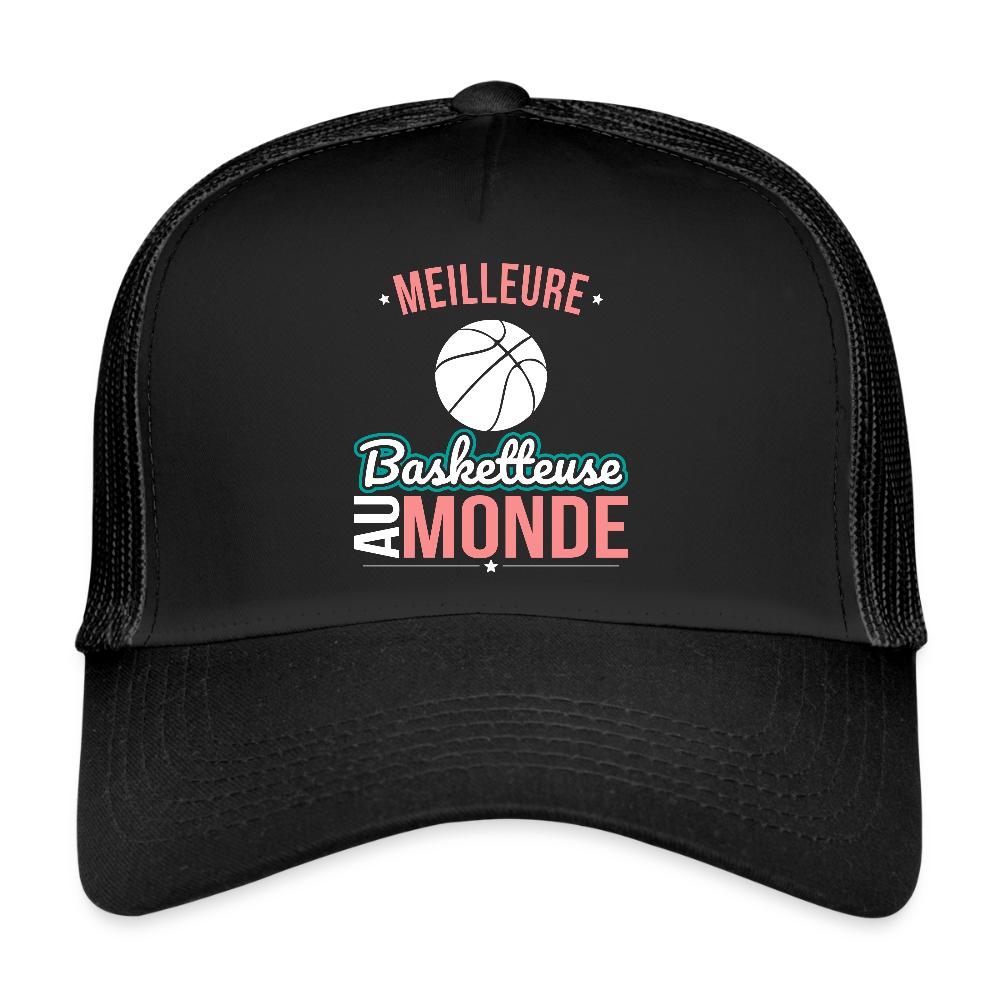 Casquette Trucker - Meilleure basketteuse au monde - noir/noir