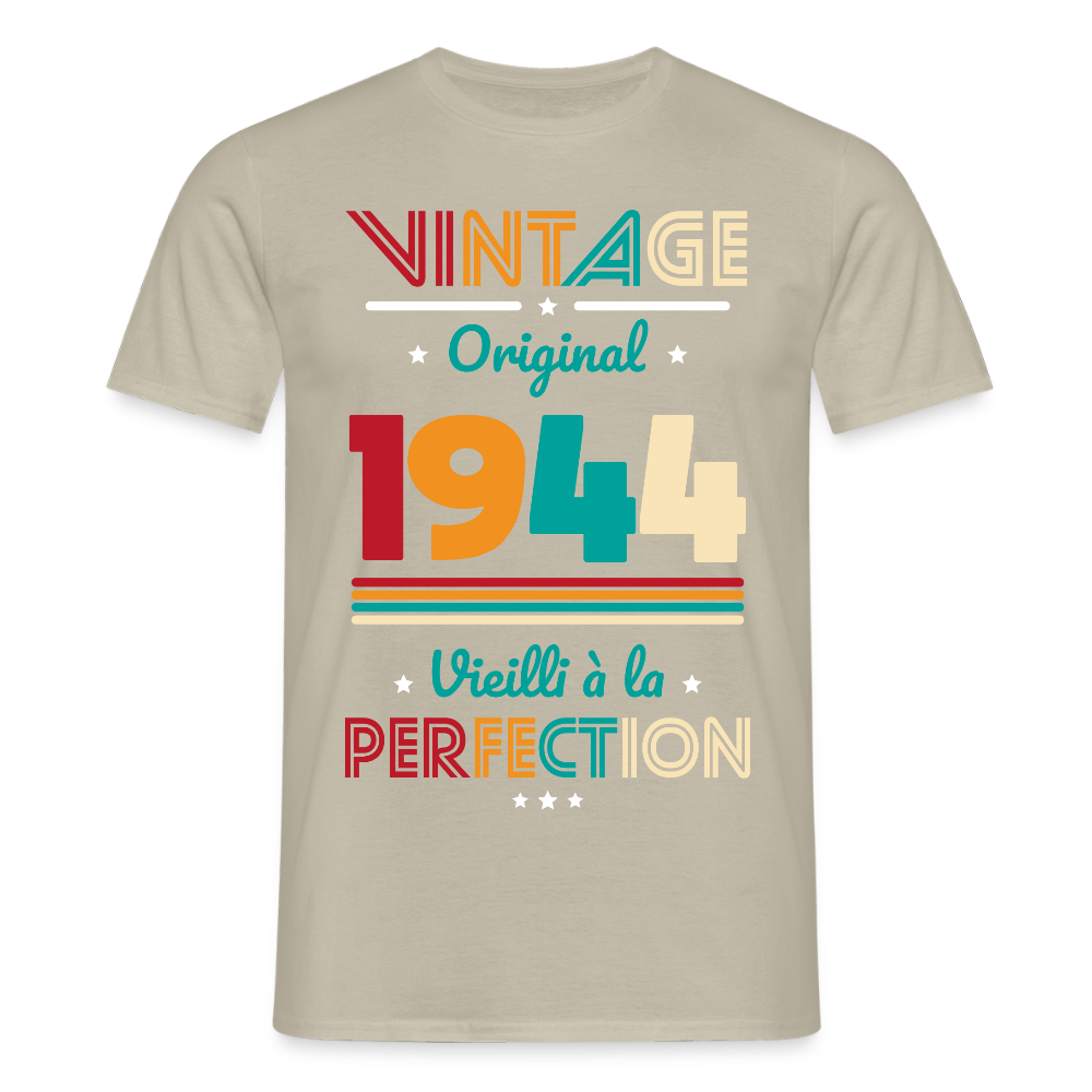 T-shirt Homme - Anniversaire 81 Ans - Vintage Original 1944 - beige sable