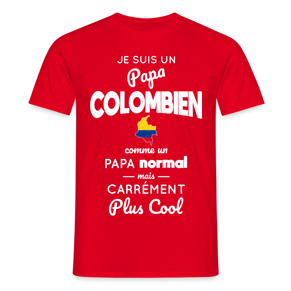 T-shirt Homme - Papa Colombien Plus Cool - rouge