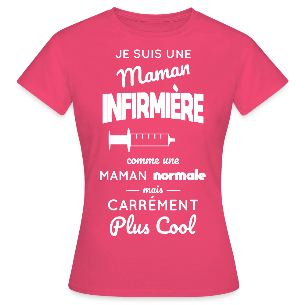 T-shirt Femme - Maman infirmière plus cool - rose azalée