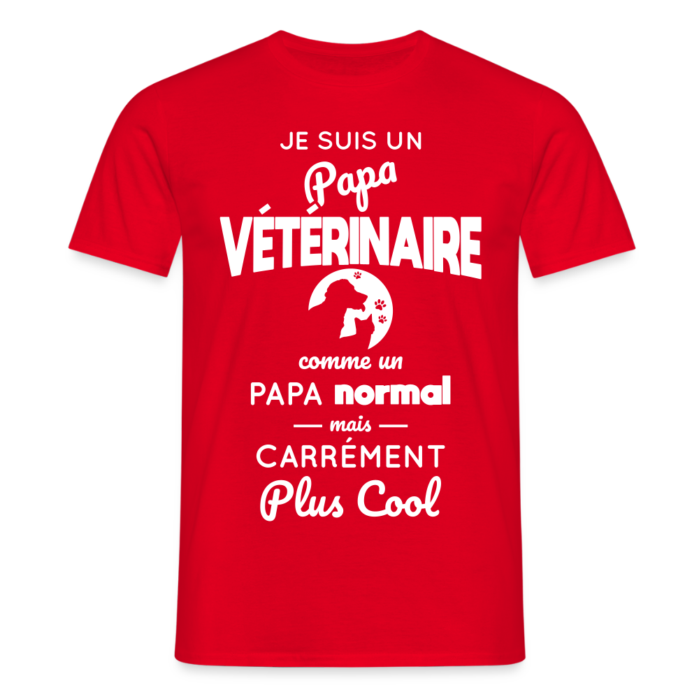 T-shirt Homme - Papa vétérinaire plus cool - rouge