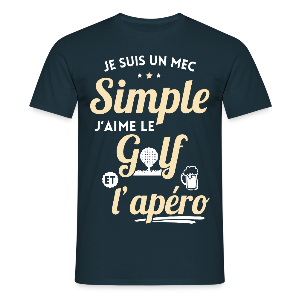 T-shirt Homme - J'aime le golf et l'apéro - marine
