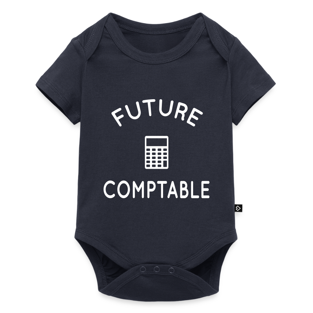 Body Bébé bio manches courtes - Future comptable - bleu marine