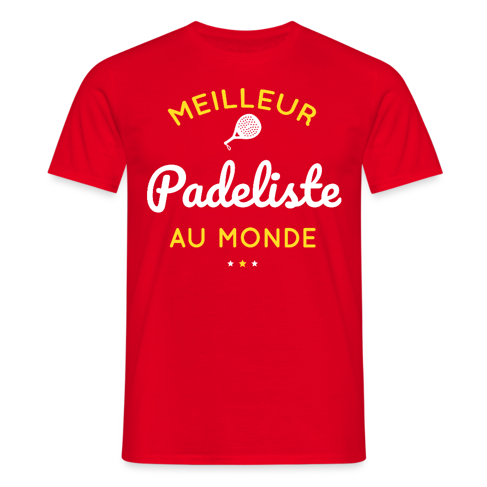 T-shirt Homme - Meilleur Padeliste Au Monde - rouge