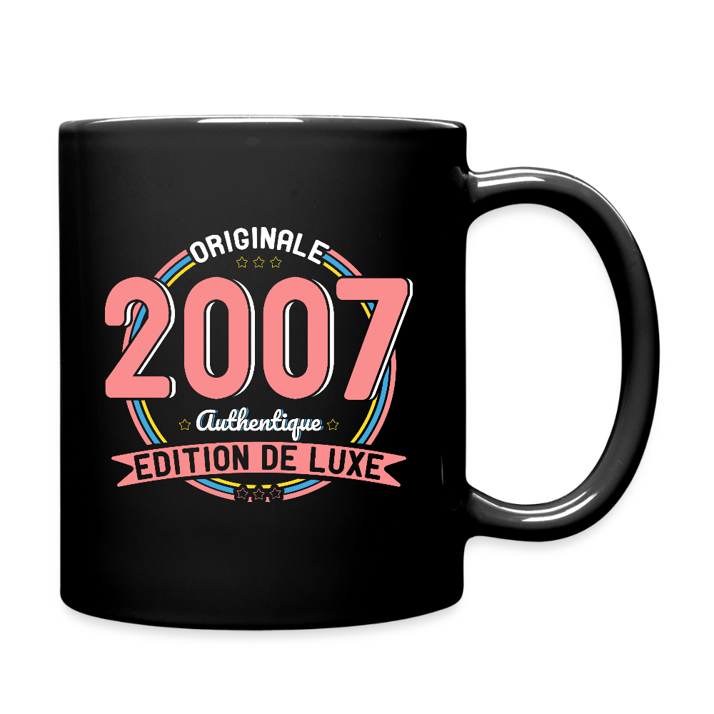 Mug uni - Anniversaire 18 Ans - Originale 2007 Authentique - noir