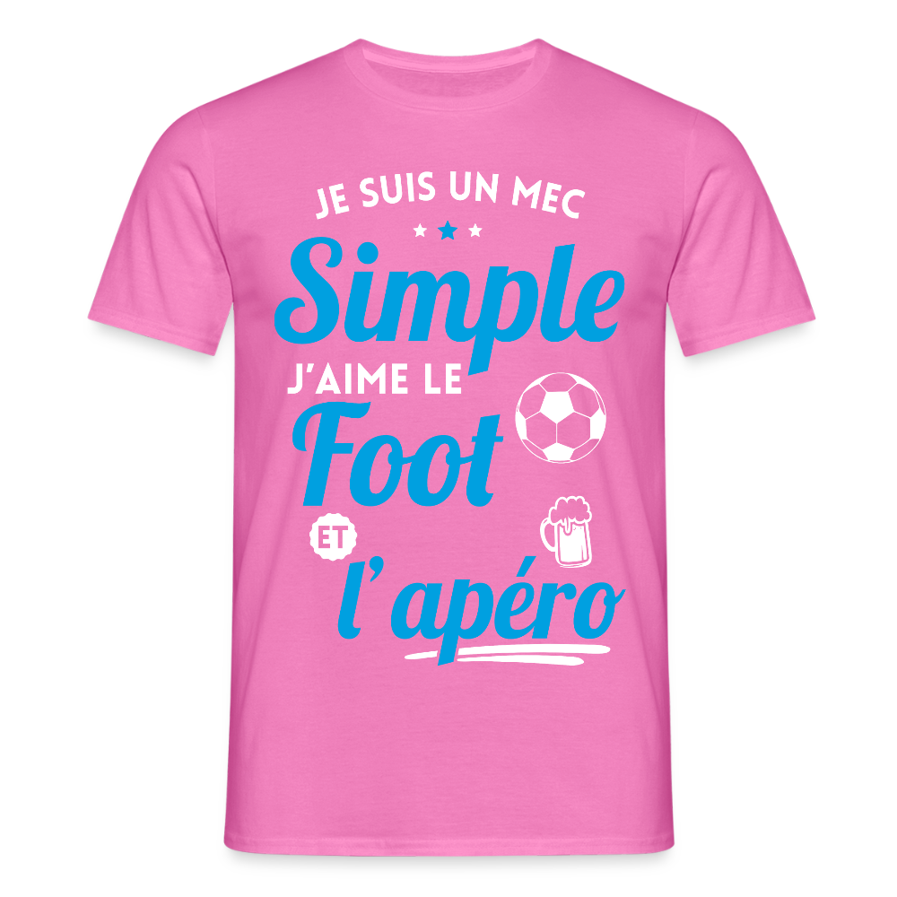 T-shirt Homme - J'aime le foot et l'apéro - rose