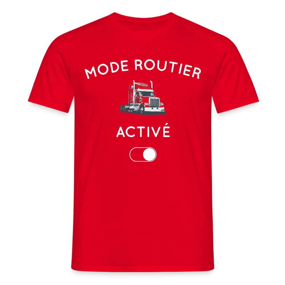 T-shirt Homme - Mode routier activé - rouge