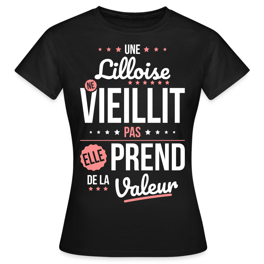 T-shirt Femme - Une Lilloise ne vieillit pas - noir