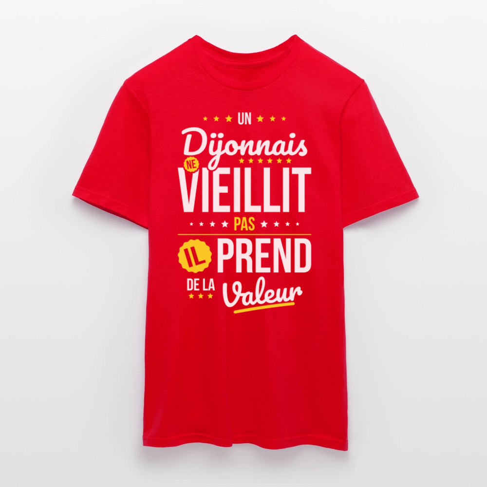 T-shirt Homme - Un Dijonnais ne vieillit pas - rouge