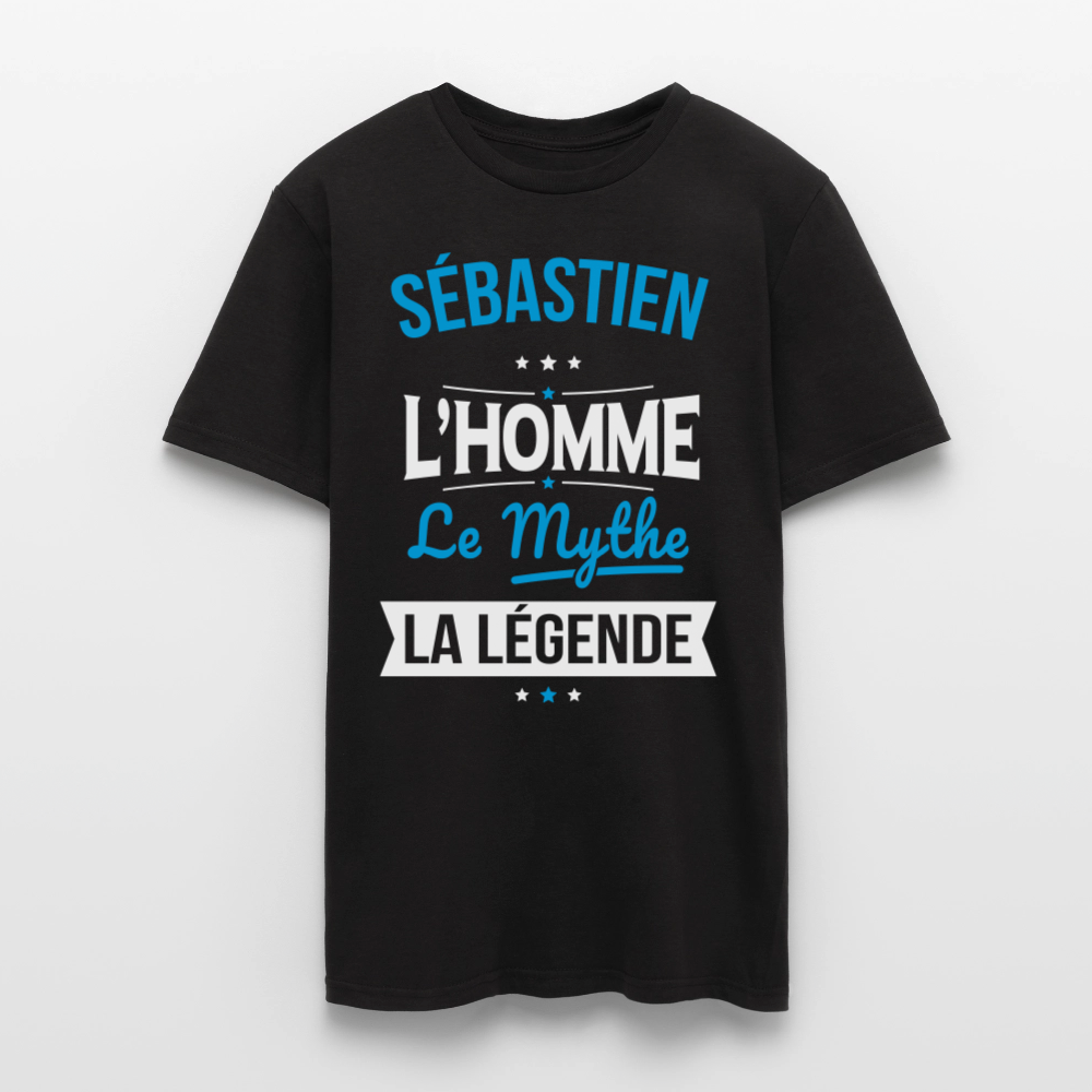 T-shirt Homme - Sébastien - l'Homme - le Mythe - la Légende - noir