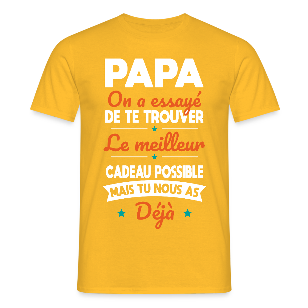 T-shirt Homme - Papa Cadeau Humour - jaune
