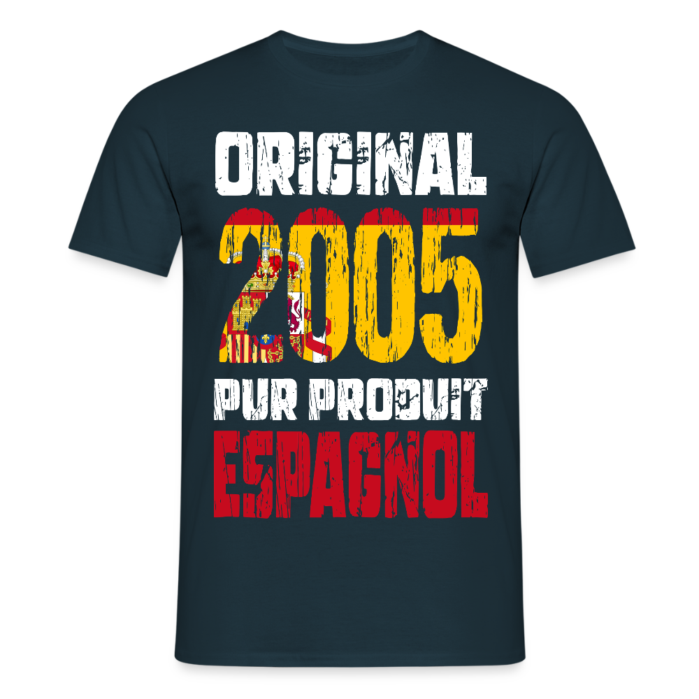 T-shirt Homme - Anniversaire 20 Ans - Original 2005 - Pur produit Espagnol - marine