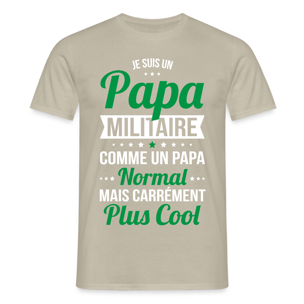 T-shirt Homme - Papa militaire plus cool - beige sable