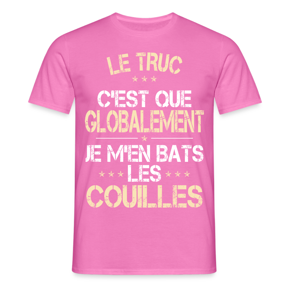 T-shirt Homme - Je m'en bats les couilles - rose