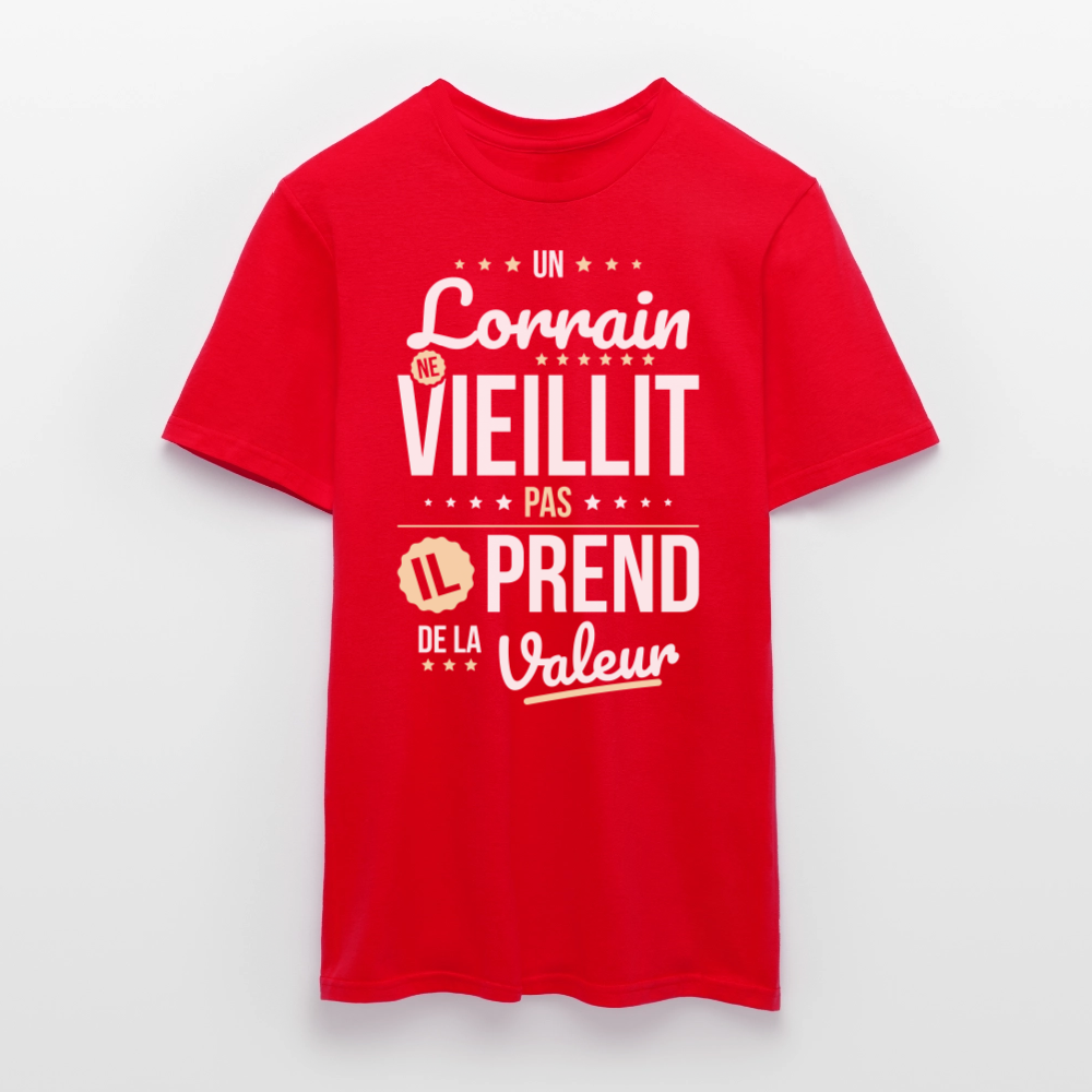 T-shirt Homme - Un Lorrain ne vieillit pas - rouge
